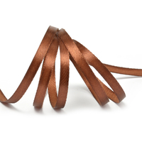 Лента атласная, 6 мм, 3135, коричневый