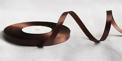Лента атласная, 6 мм, 3139, т.коричневый