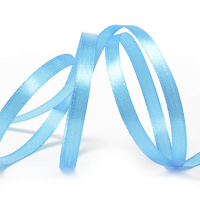 Лента атласная, 6 мм, 3157, ярк.голубой