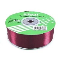 Лента атласная, 12 мм, 3092, брусничный