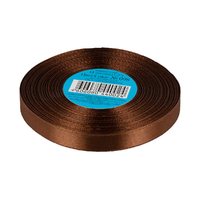 Лента атласная, 12 мм, 098, т.коричневый