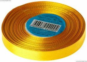 Лента атласная, 12 мм, 140, т.жёлтый