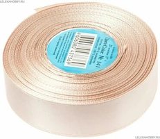 Лента атласная, 12 мм, 141, бежевый