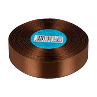 Лента атласная, 25 мм, 098, т.коричневый