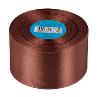 Лента атласная, 50 мм, 100, т.коричневый