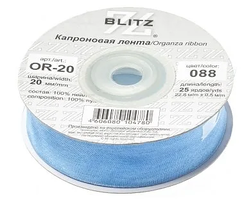 Лента капроновая, 38 мм, 088, небесно-голубой