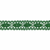 Кружево вязаное с люрексом, 18 мм, зеленый