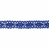 Кружево вязаное с люрексом, 18 мм, синий