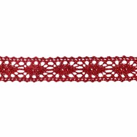 Кружево вязаное с люрексом, 18 мм, красный