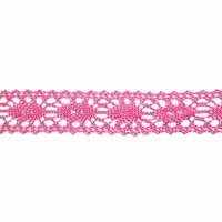 Кружево вязаное с люрексом, 18 мм, розовый