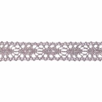 Кружево вязаное с люрексом, 18 мм, серебро