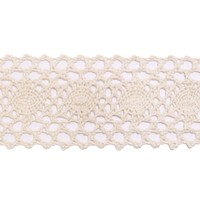 Кружево вязаное 50 01 039, 50 мм, молочный, лен