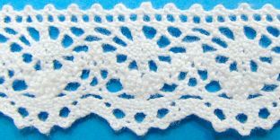 Кружево "на коклюшках", 20 мм, белый, лен