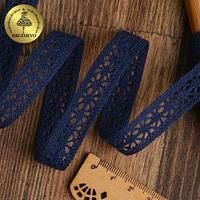 Тесьма вязаная рис 15 01 099, 15 мм, синий, лен