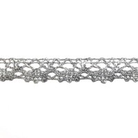 Кружево вязаное рис 25 01 044, 25 мм, серый, лен