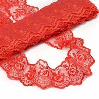 Кружево капроновое, 35 мм, красный