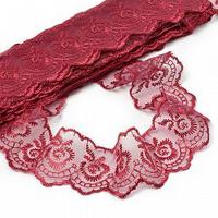Кружево капроновое, 35 мм, бордовый