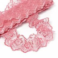 Кружево капроновое, 45 мм, темнорозовый