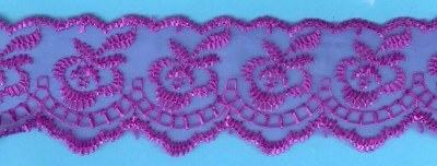 Кружево капроновое, 35 мм, темно-сиреневый