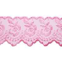 Кружево капроновое, 35 мм, розовый