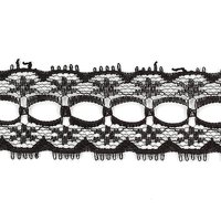 Кружево-трикотаж, 25 мм, 620 черный