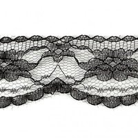 Кружево-трикотаж, 32 мм, 624 черный