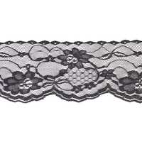 Кружево-трикотаж, 55 мм, 351 черный