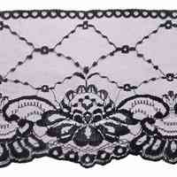 Кружево-трикотаж, 167 мм, черный