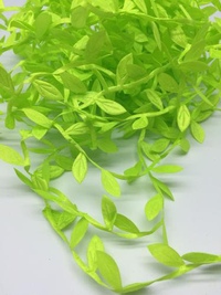 Лента декоративная фигурная "Листва" 30 мм, кислотносалатовый