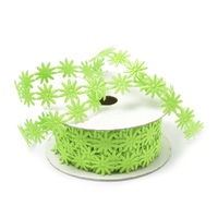 Лента декоративная фигурная "Мелкий цветочек" 15 мм, салатовый