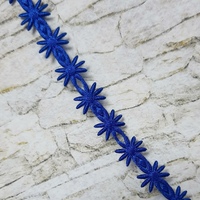 Лента декоративная фигурная "Мелкий цветочек" 15 мм, синий