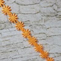 Лента декоративная фигурная "Мелкий цветочек" 15 мм, оранжевый