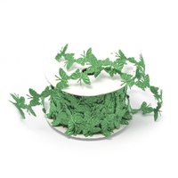 Лента декоративная фигурная "Бабочки" 20 мм, зеленый