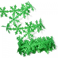 Лента декоративная фигурная "Снежинка" 25 мм, зеленый