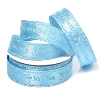 Лента декоративная "It’s a boy", 25 мм, голубой