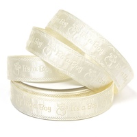 Лента декоративная "It’s a boy", 25 мм, молочный