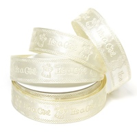 Лента декоративная "It’s a Girl", 25 мм, молочный