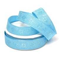Лента декоративная "Мишки", 25 мм, голубой