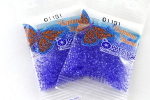 Бисер чешский Preciosa, цв.01131 синий, 10/0, круглый прозрачный, 5 гр