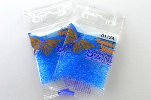 Бисер чешский Preciosa, цв.01134 голубой, 10/0, круглый прозрачный, 5 гр