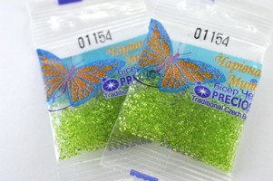 Бисер чешский Preciosa, цв.01154 салатовый, 10/0, круглый прозрачный, 5 гр