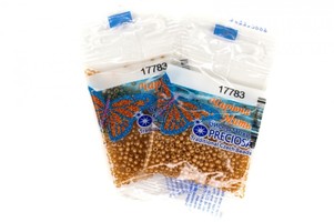 Бисер чешский Preciosa, цв.17783 бронзовый, 10/0, круглый непрозрачный алебастр, 5 гр