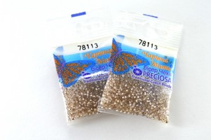 Бисер чешский Preciosa, цв.78113 коричневый, 10/0, круглый прозрачный серебряная линия внутри, 5 гр