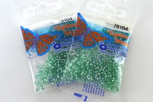 Бисер чешский Preciosa, цв.78164 бирюзовый, 10/0, круглый прозрачный серебряная линия внутри, 5 гр