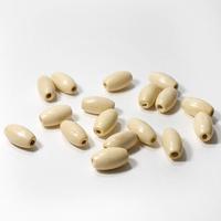 Бусы деревяннные "бочонок" d=10Х20 мм, белое дерево