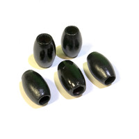 Бусы деревяннные "бочонок" d=6Х15 мм, черный