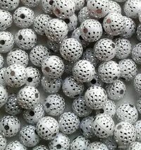 Бусы с иммитацией страз d=10 мм, белый