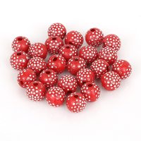 Бусы с иммитацией страз d=10 мм, красный