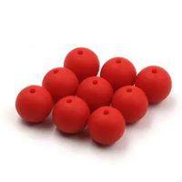 Бусы пластиковые матовые круглые d=10 мм, красный