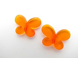 Бусы пластиковые прозрачные "Бабочка" d=20Х28 мм, рыжий